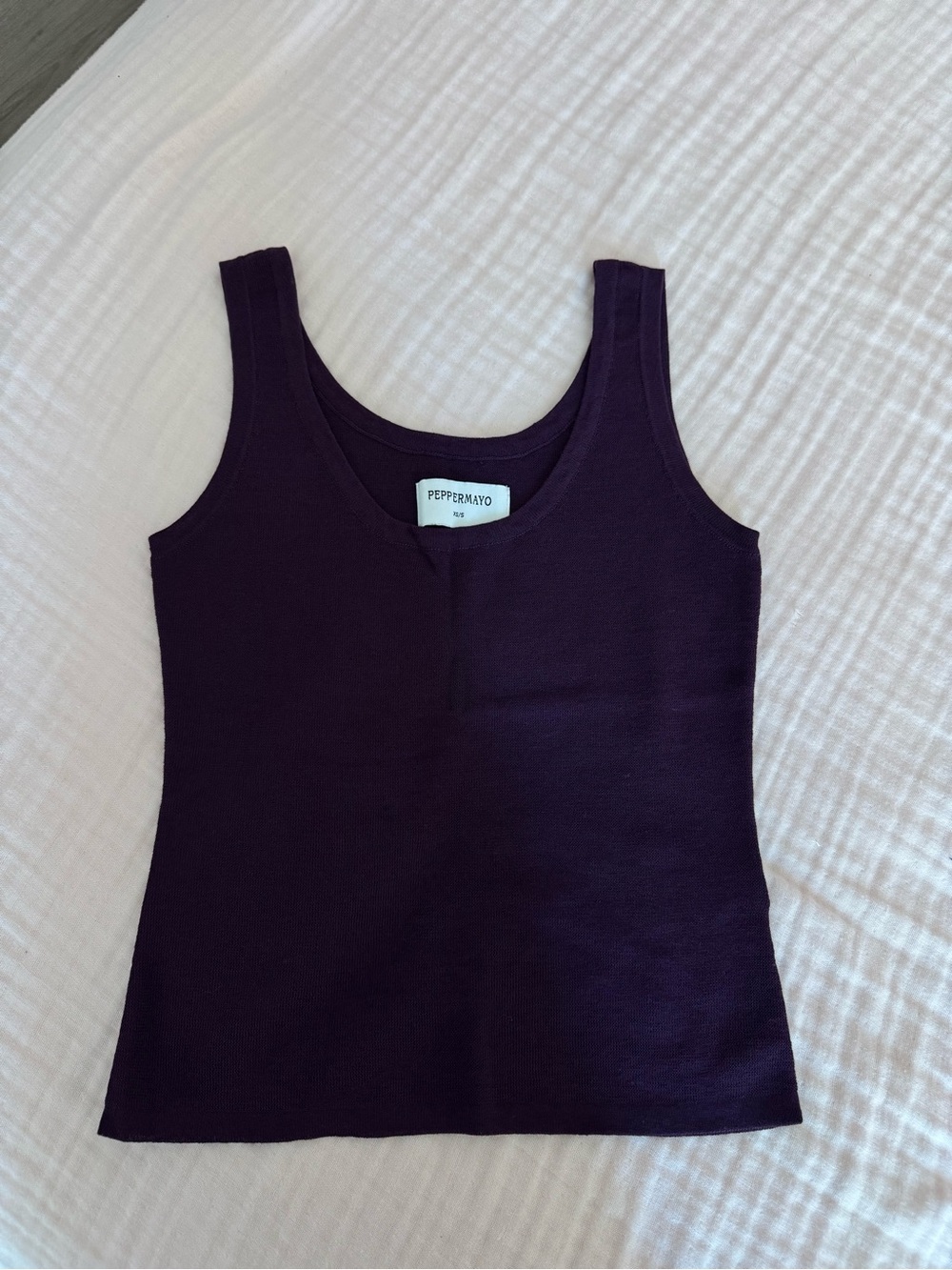 Peppermayo Plum Purple Knit Ribbed Tank Top